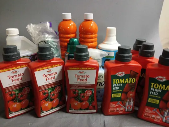 15 ASSORTED LIQUIDS TO INCLUDE DOFF TOMATO PLANT FEED (500ml), CLEARWATER CALRIFIER (1L), ASEWI FLOOR CLEANER ORANGE (1L), ETC - COLLECTION ONLY