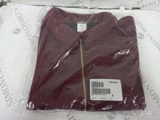 KIM & CO FAUX SUEDE ZIP JACKET IN MERLOT - LARGE