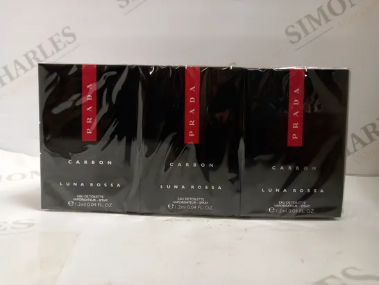 LOT TO CONTAIN APPROX 120 X 1.2ML PRADA CARBON LUNA ROSSA EDP EAU DE PARFUM 1.2ML 