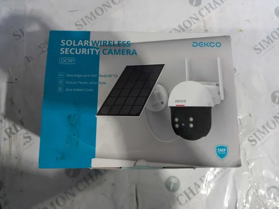 BOXED DEKCO SOLAR WIRELESS SECURITY CAMERA DC9P