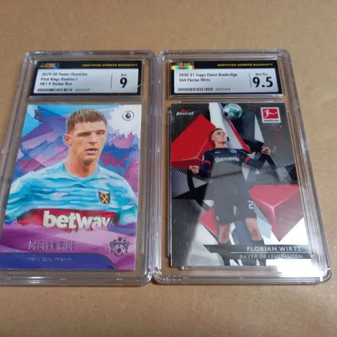 LOT OF 2 CSG GRADED  FOOTBALL COLLECTORS CARDS 