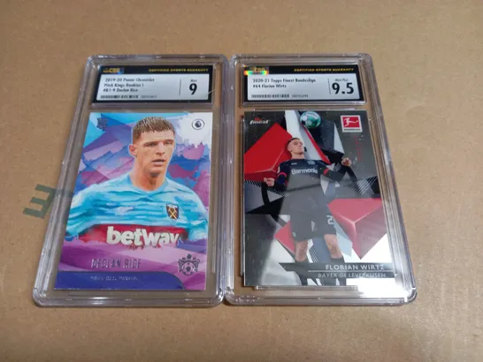 LOT OF 2 CSG GRADED  FOOTBALL COLLECTORS CARDS 
