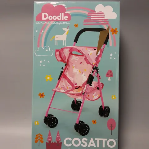 BOXED COSATTO DOODLE DOLLS PRAM WITH HANDLE