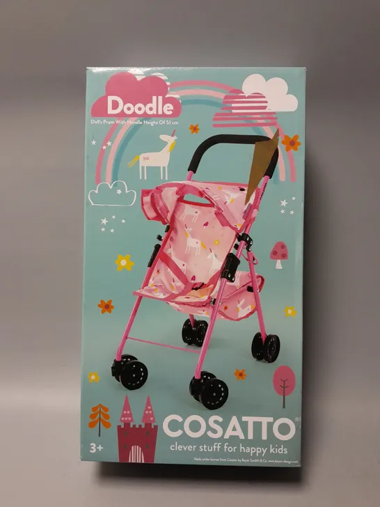 BOXED COSATTO DOODLE DOLLS PRAM WITH HANDLE RRP £19.99