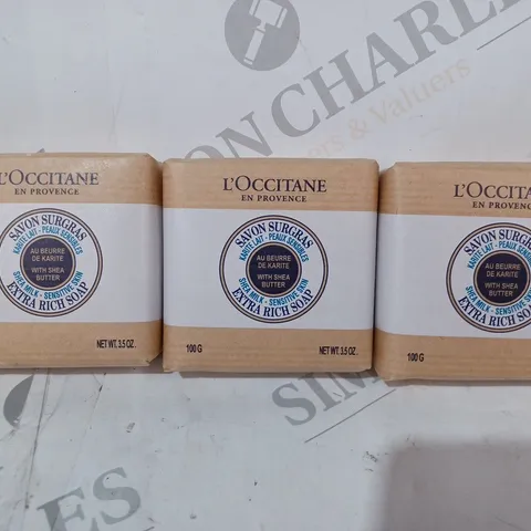 SET OF 3 L'OCCITANE SHEA MILK SOAPS (100G)