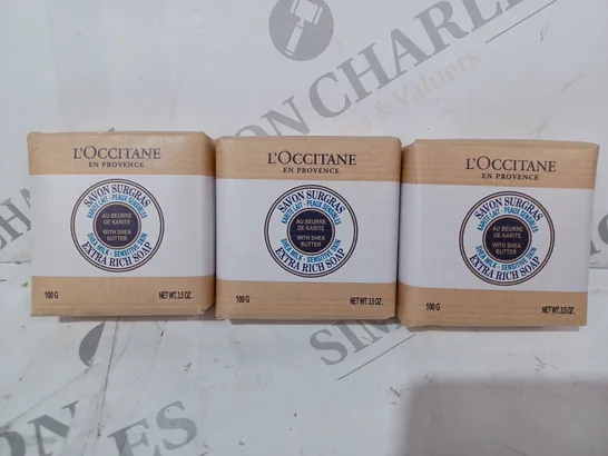 SET OF 3 L'OCCITANE SHEA MILK SOAPS (100G)