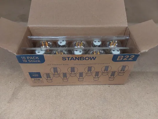 BOXED BRAND NEW PACK OF 10 STANBOW B22 LIGHTBULBS (1 BOX)