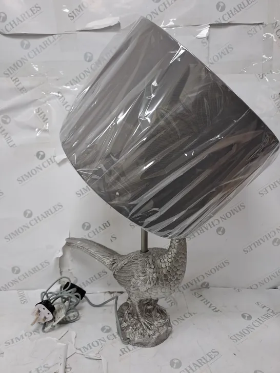 ALISON CORK ANIMAL TABLE LAMP - SILVER PHEASANT