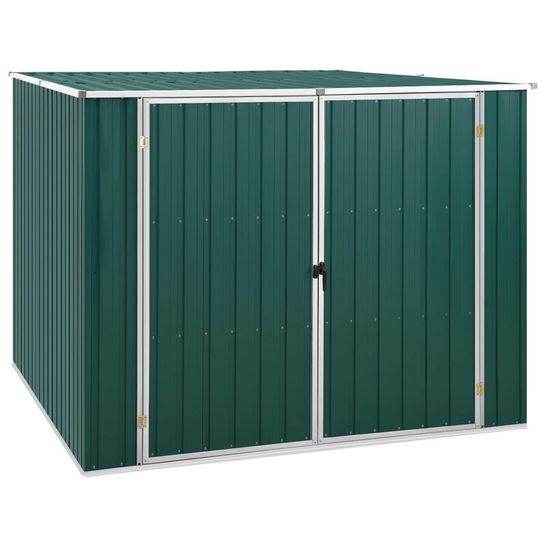 BOXED GALVANISED STEEL GARDEN SHED - GREEN FINISH 6FT W X 6FT D