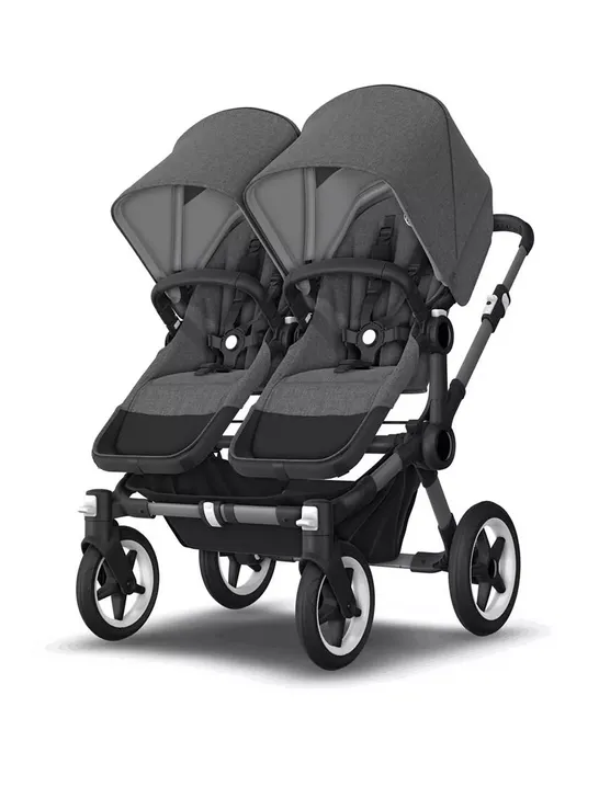 BOXED BUGABOO DONKEY 5 TWIN EXTENSION COMPLETE PUSHCHAIR - GREY MELANGE (4 BOXES) RRP £1659.99