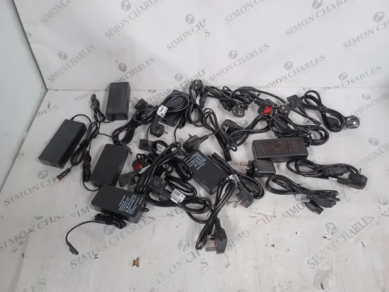 LOT OF APPROXIMATELY 15 CHARGERS, PLUGS, AND BATTERYS