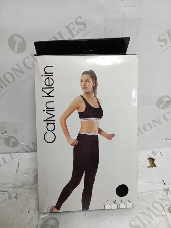 CALVIN KLEIN WOMENS SPORTS BRA & LEGGINGS SET - SIZE LARGE