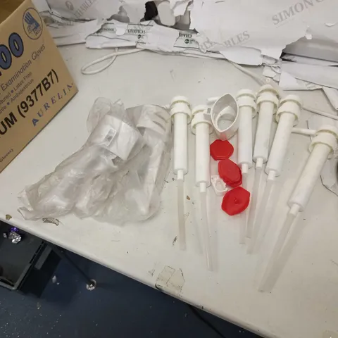 BOX OF HAND SOAP DISPENSERS