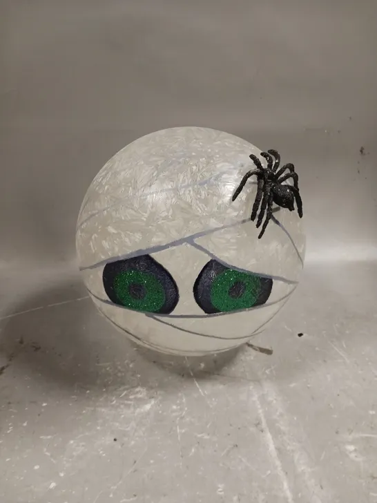 FESTIVE 20CM BO LIT MUMMY GLASS BALL HALLOWEEN DECORATION RRP £19.99