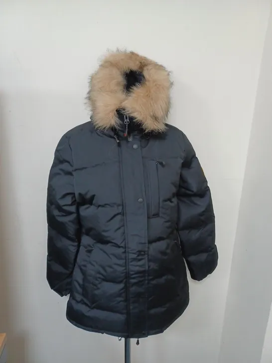 ZAVETTI CANADA PARKA COAT WITH FAUX FUR HOOD SIZE S