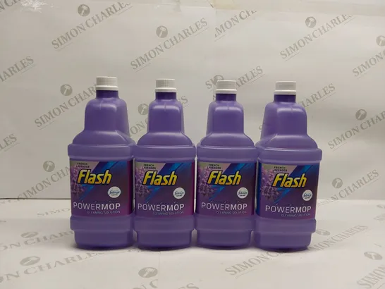 BOXED BRAND NEW SET OF 4 FLASH FRENCH LAVENDER POWERMOP CLEANING SOLUTION REFILL, 4 X 1.25L