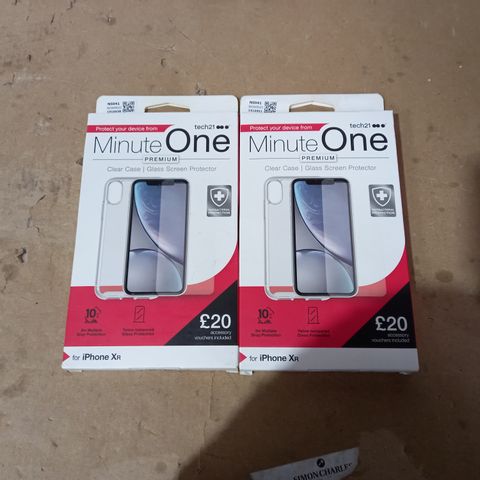 LOT OF 2 TECH 21 MINUTE ONE CLEAR IPHONE XR CASES