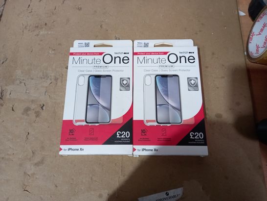 LOT OF 2 TECH 21 MINUTE ONE CLEAR IPHONE XR CASES