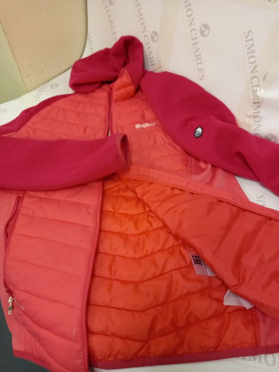 REGATTA FEATHER-FREE LIGHT QUILTED LADIES' JACKET IN CORAL/SALMON WITH HOOD, UK SIZE 16