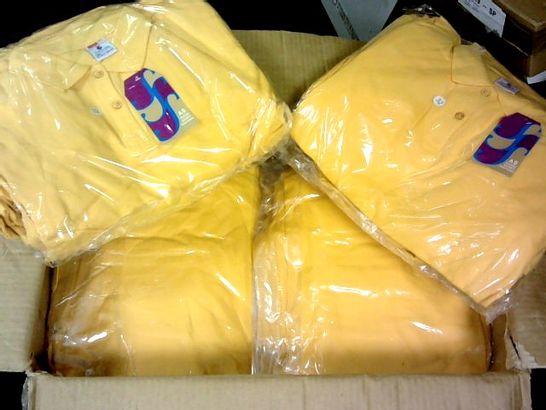 LOT 0F APPROXIMATELY 100 YELLOW GIRLS POLO SHIRTS IN VARIOUS SIZES