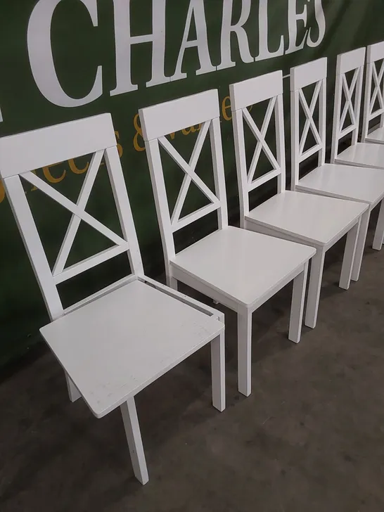 SET OF 6 KENDAL WHITE DINING CHAIRS