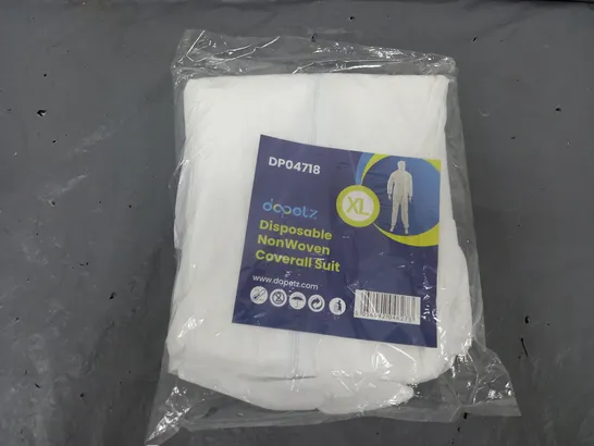 APPROXIMATELY 50 DOPETZ DISPOSABLE NONWOVEN OVERAL SUITS IN WHITE (XL)