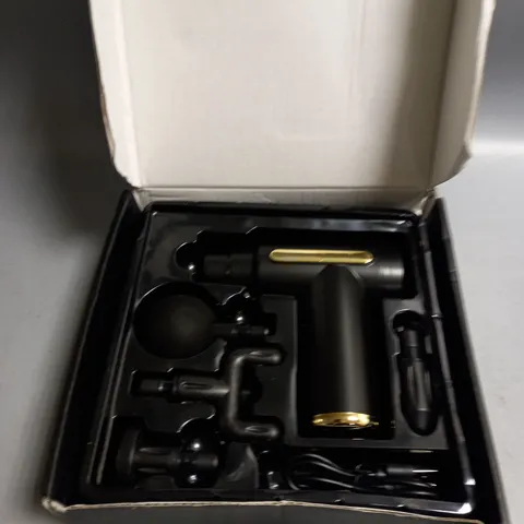 BOXED MASSAGE GUN WITH 4 INTERCHANGEABLE HEADS