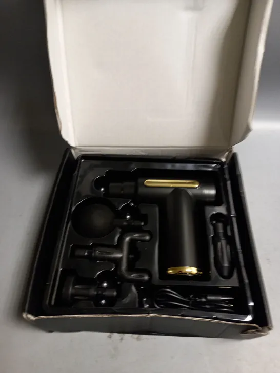 BOXED MASSAGE GUN WITH 4 INTERCHANGEABLE HEADS