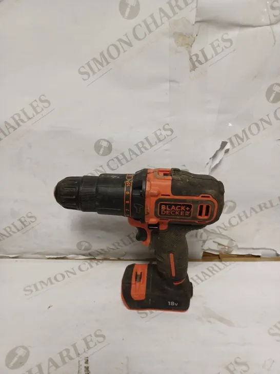 BLACK+DECKER 18 V CORDLESS 2-GEAR COMBI HAMMER DRILL POWER TOOL (BCD70051K)