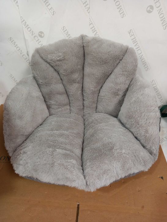 COZEE HOME FAUX FUR PLUSH SUPPORT CUSHION - LIGHT GREY