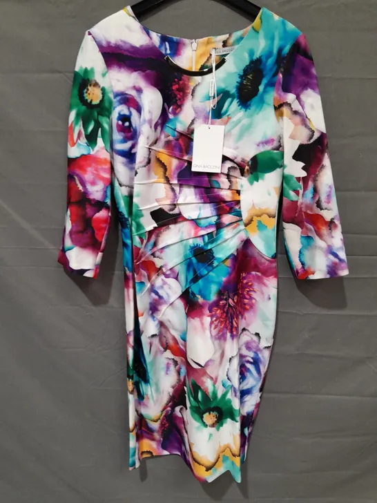 GINA BACCONI FLORAL DRESS IN MULTI - 12