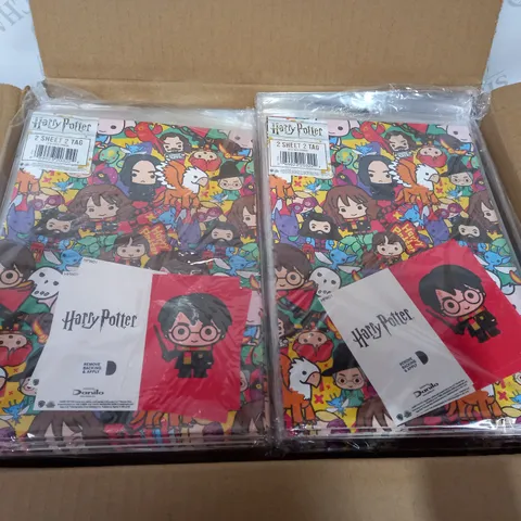 LOT OF LARGE QUANTITY OF HARRY POTTER GIFTWRAP AND TAGS