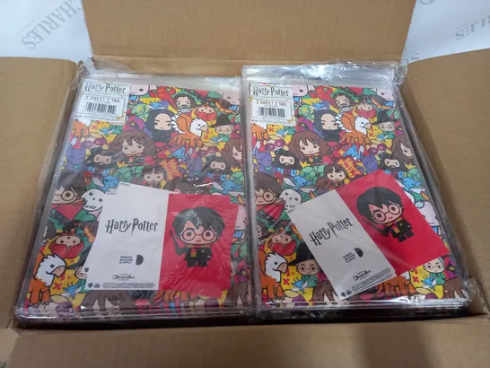 LOT OF LARGE QUANTITY OF HARRY POTTER GIFTWRAP AND TAGS