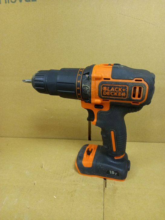 BLACK+DECKER 18 V CORDLESS 2-GEAR COMBI HAMMER DRILL POWER TOOL 