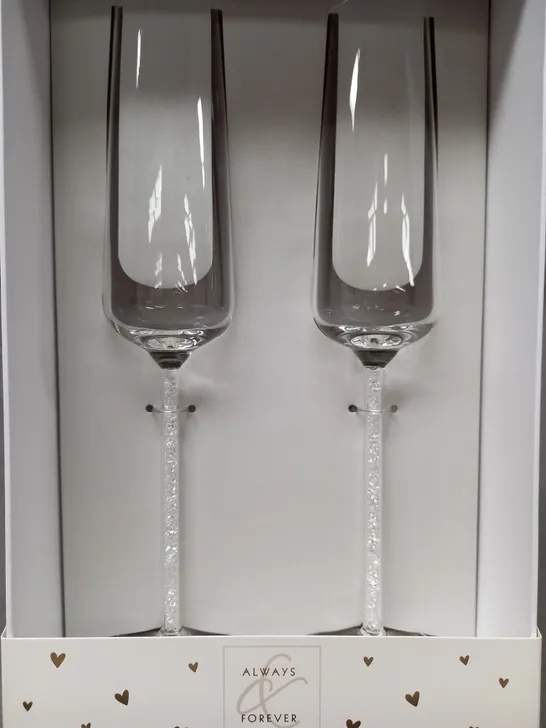 BOXED ALWAYS & FOREVER A PERFECT PAIR TWIN FLUTES