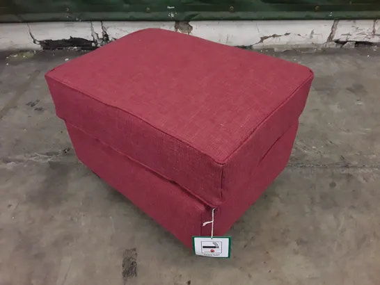 QUALITY DESIGNER ALDERBURY FOOTSTOOL - CRANBERRY FABRIC