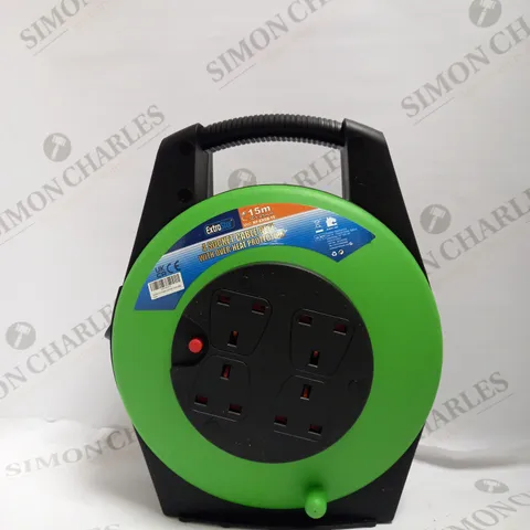 EXTRA STAR CABLE REEL WITH OVER HEAT PROTECTION 4 SOCKETS - 15 METERS LONG