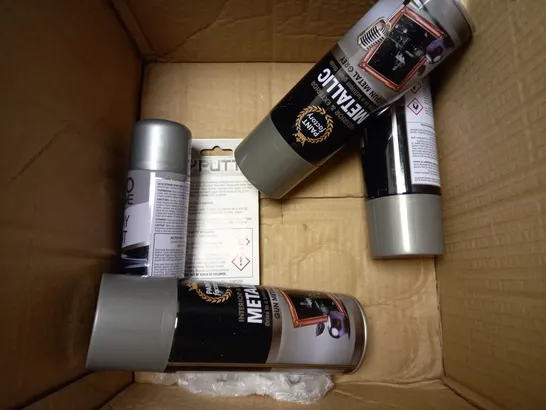 BOX OF APPROX 11 ADHESIVE ITEMS TO INCLUDE - HAMMER EFFECT IN BLACK - 151 SPRAY PAINT RED - COLOUR IT QUICK DRYING PAINT ETC