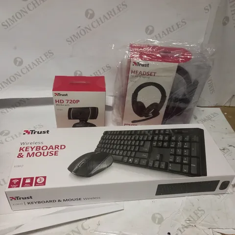 TRUST QOBY 4IN1 HOME OFFICE BUNDLE, KEYBOARD, MOUSE, HEADSET AND WEBCAM