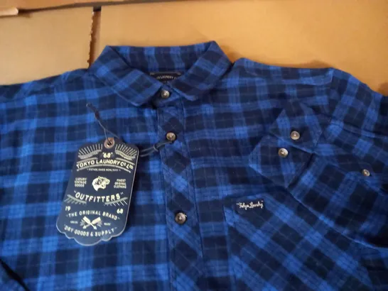 TOKYO LAUNDRY YOHO BLUE CHECK SHIRT - L