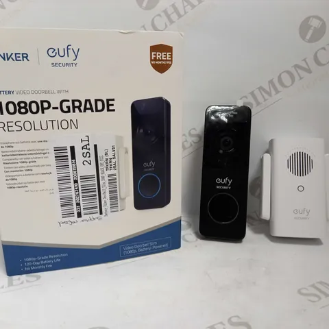 EUFY ANKER BATTERY VIDEO DOORBELL WITH 1080P GRADE RESOLUTION