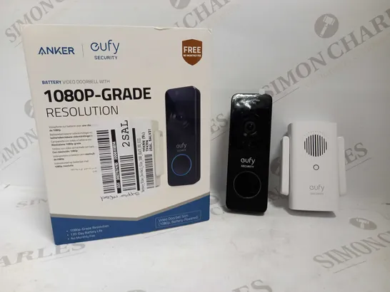 EUFY ANKER BATTERY VIDEO DOORBELL WITH 1080P GRADE RESOLUTION RRP £99.99