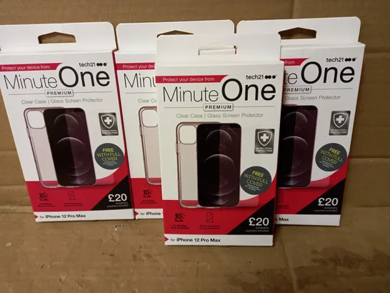 LOT OF 4 MINUTE ONE CLEAR CASES FOR IPHONE 12 PRO MAX