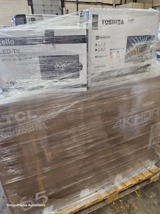 PALLET OF APPROXIMATELY 15 UNPROCESSED RAW RETURN TELEVISIONS TO INCLUDE;