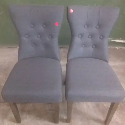 x2 BEWLEY STATE FABRIC BUTTON BACK DINING CHAIR 