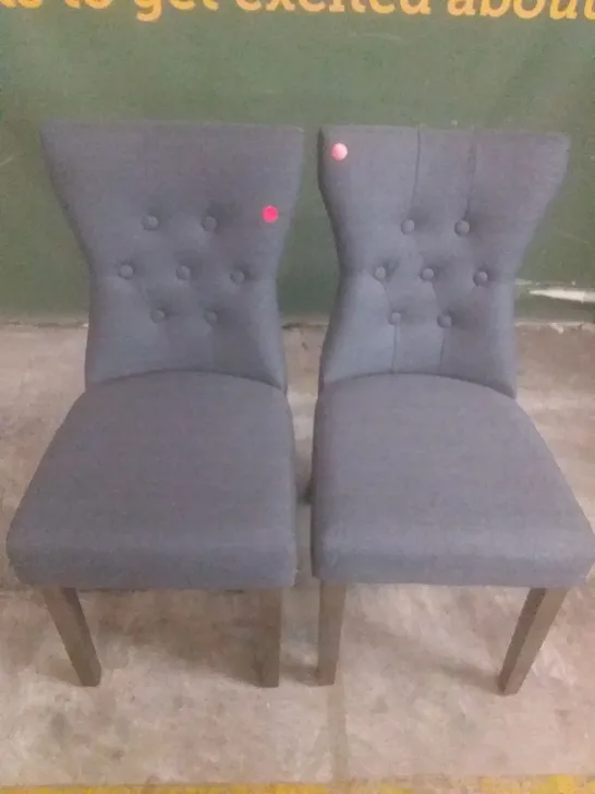 x2 BEWLEY STATE FABRIC BUTTON BACK DINING CHAIR 