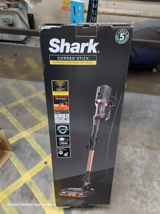 BOXED SHARK CORDED STICK VACUUM CLEANER WITH ANTI HAIR WRAP TECHNOLOGY 