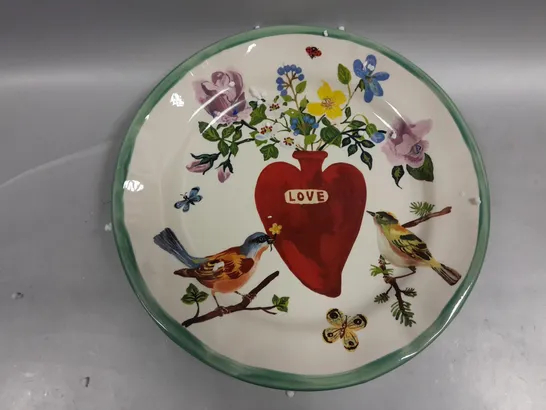 ANTHROPOLOGIE NATALIE PETE LOVE DECDORATIVE PLATE