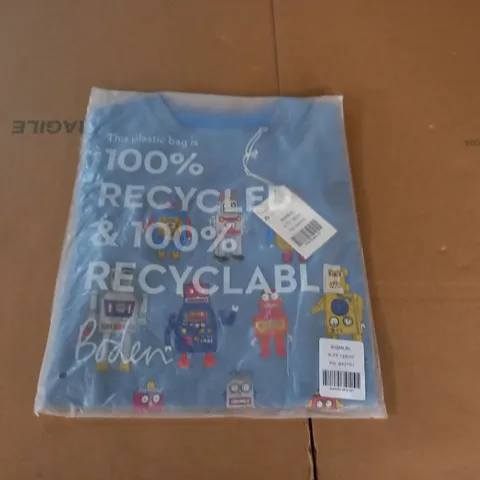 BAGGED BODEN ROBOTS BLUE KIDS T-SHIRT - 6/7 YRS