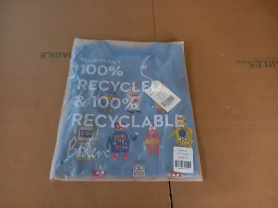 BAGGED BODEN ROBOTS BLUE KIDS T-SHIRT - 6/7 YRS